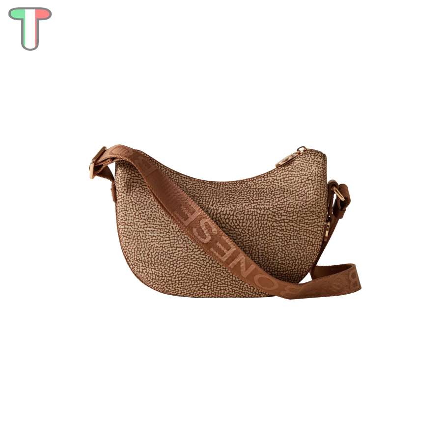 Borbonese Hobo Luna Mini Beige/Marrone 934137I15994
