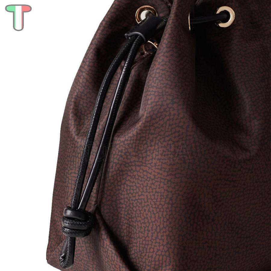 Borbonese Tote Horseback Large Testa Moro/Nero 924864I15U40